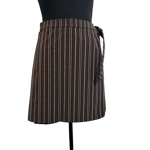 Vintage Burberry Wrap Skirt w/ Side Tie Chocolate Striped size L - Picture 4 of 12
